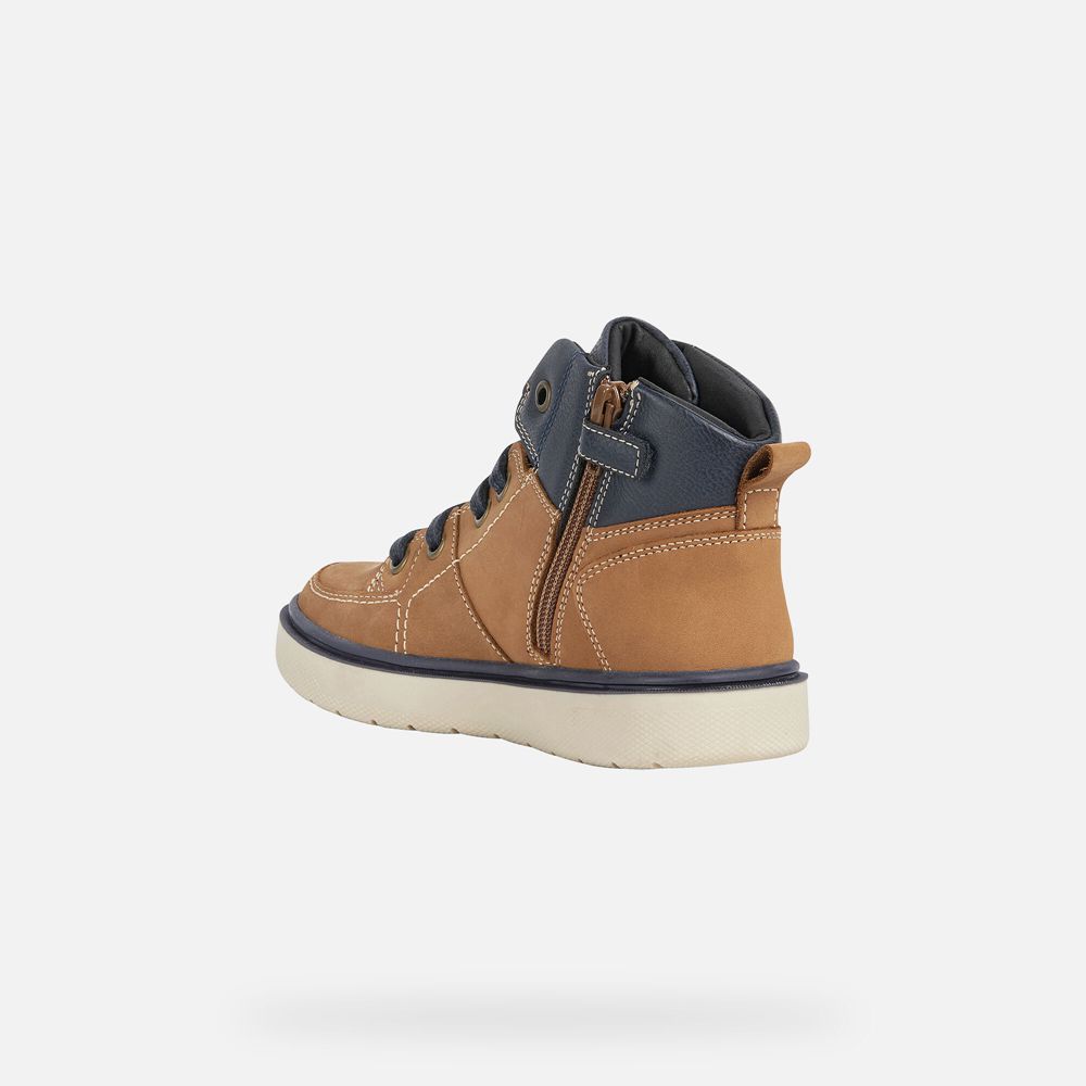 Geox Boots Brown/Navy Riddock - Geox Boys Shoes - LQAGFZ176